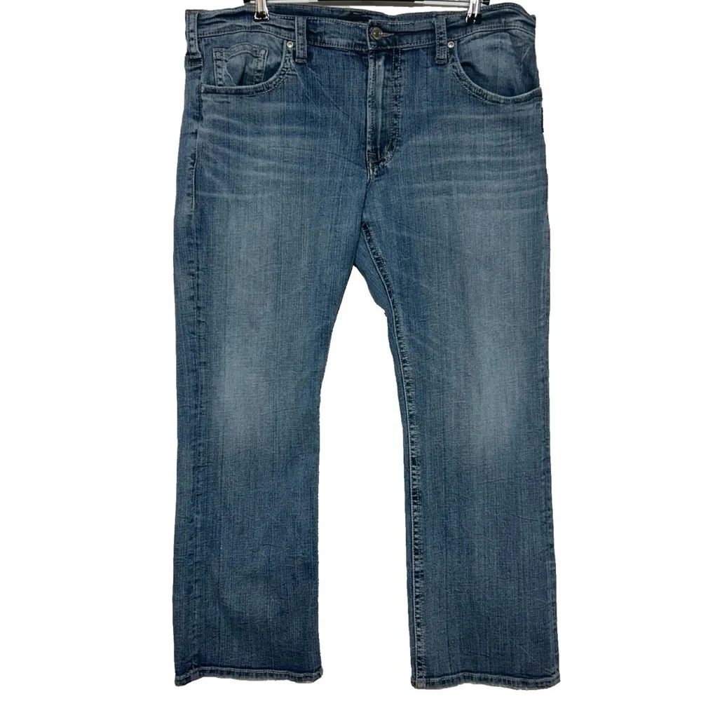 Silver 38/30 Men’s Jeans Blue Straight-Leg Denim - Picture 7 of 12